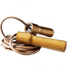 Excellerator Skipping Rope  Wooden Handle, leather Product picture