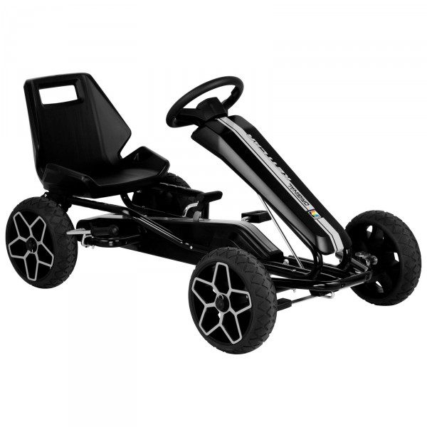 Kart à pédales go-kart avec siège réglable ergonomique et frein à